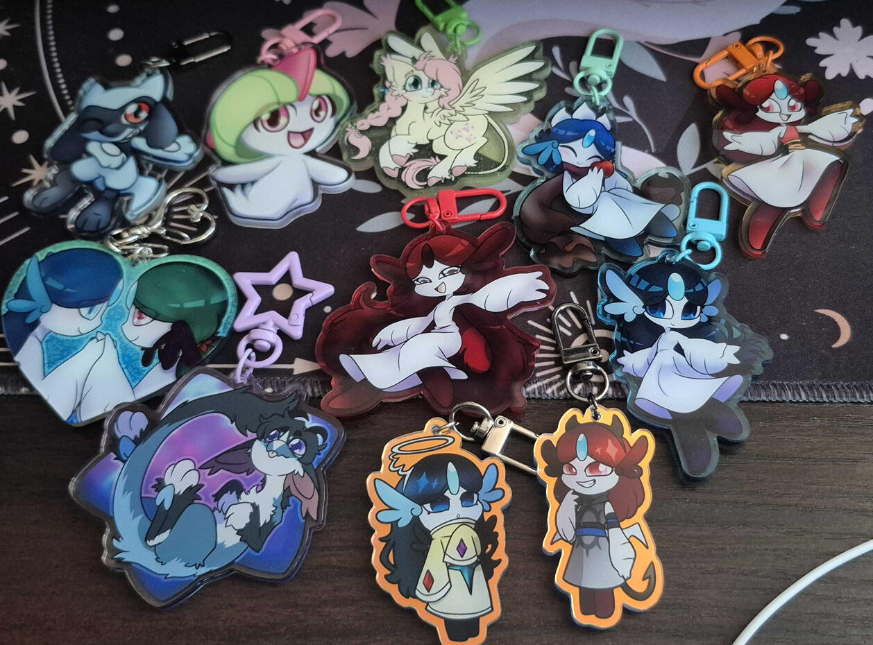 A lot of keychains